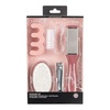 image:imageJAPONESQUE 6Pieces Value Pedicure Set Includes  Toenail Clipper Metal Callus Smoother Exfoliating Pumice Stone Scrub Brush amp 2 Toe Separators