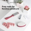 image:imageJAPONESQUE 6Pieces Value Pedicure Set Includes  Toenail Clipper Metal Callus Smoother Exfoliating Pumice Stone Scrub Brush amp 2 Toe Separators