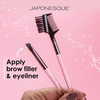 image:imageJAPONESQUE Brow amp Eye Brush Set Includes BrowLash Comb to Separate Lashes Angled Liner Brush for Brow Filler Application Spoolie to Smooth