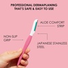 image:imageJAPONESQUE Dermaplaner with Soothing Aloe Comfort Strip  Skin Tool with Ultra Precision Blade for Facial Hair Removal and Exfoliation 3pk