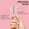 image:imageJAPONESQUE Mini Touch Up Razors  Travel Size Dermaplaning Tool Set  3 Piece Mini Travel Razor Kit One Blade Fixed Dermaplane Razor For Women