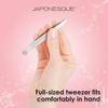 image:imageJAPONESQUE Shape amp Soothe Tweezer 2in1 Tool Slant Tweezer for Shaping amp Defining Brows amp Eye Soother for Reducing Puffiness