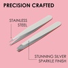 image:imageJAPONESQUE Slant and Point Tweezers Set for Defining and Shaping Brows Made with HandSharpened Stainless Ideal for TravelNatural Shimmer Set