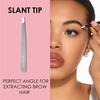image:imageJAPONESQUE Slant and Point Tweezers Set for Defining and Shaping Brows Made with HandSharpened Stainless Ideal for TravelStandard Set