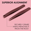 image:imageJAPONESQUE Slant and Point Tweezers Set for Defining and Shaping Brows Made with HandSharpened Stainless Ideal for TravelStandard Set