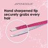 image:imageJAPONESQUE Soft Touch Slant Tweezer with Precision Crafted Hand Sharpened Tips for Shaping and Defining Brows Includes Protective Storage Pouch