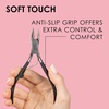 image:imageJAPONESQUE Soft Touch Toenail Clipper amp Cuticle Pusher Manicure Set for Salon Quality Results AntiSlip Grip Stainless Steel