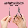 image:imageJAPONESQUE Soft Touch Toenail Clipper amp Cuticle Pusher Manicure Set for Salon Quality Results AntiSlip Grip Stainless Steel