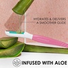 image:imageJaponesque Dermaplaner with Soothing Aloe Comfort Strip  Facial Dermaplane Razor Skin Tool with Ultra Precision Blade for Facial Hair Removal and Exfoliation 5pk