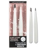 image:imageJAPONESQUE Slant and Point Tweezers Set for Defining and Shaping Brows Made with HandSharpened Stainless Ideal for TravelNatural Shimmer Set