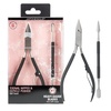image:imageJAPONESQUE Soft Touch Toenail Clipper amp Cuticle Pusher Manicure Set for Salon Quality Results AntiSlip Grip Stainless Steel