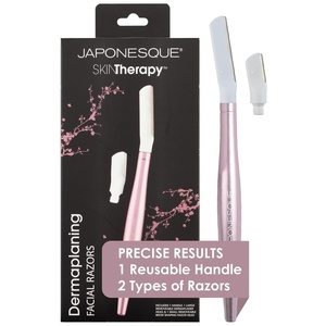 image:imageJAPONESQUE  SKINTherapy Dermaplaning Facial Razors  Two Blade Sizes with Interchangeable Handle Eyebrow Razor Ultra Sharp Japanese Blades For Hair Removal Multipurpose Exfoliating