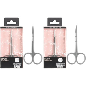 image:imageJAPONESQUE Beauty Scissors for Trimming Facial Hair Brow and Nail Care with UltraSharp SalonQuality Stainless Steel Blades Curved for Safety and Precision1 Count Pack of 2