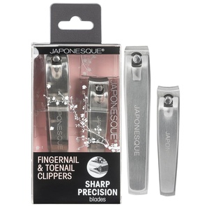 image:imageJAPONESQUE Fingernail amp Toenail Clippers Set with Salon Quality Sharp Blades Made from Stainless SteelStainless Handle
