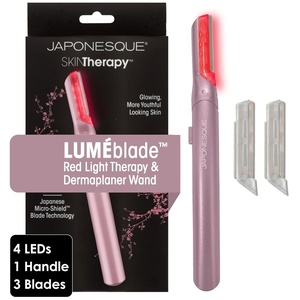 image:imageJAPONESQUE SKINTherapy LumeBlade Facial Dermaplane Razor with Soothing Red Light Therapy at the Blade Includes 2 Replacement Blades