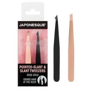 image:imageJAPONESQUE Tweezers Set 2 Pack Precision Slant Tip amp PointedSlant Tip