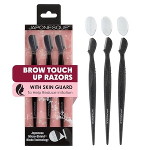 image:imageJaponesque Eyebrow Razor with UltraSharp Stainless Steel Blades for Removal of Facial Hair on Women Also acts as a Dermaplane Razor to Remove Peach Fuzz amp Exfoliate the face Travel Cap Included